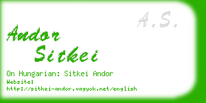 andor sitkei business card